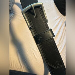 5.11 Tactical Black Leather Belt with Matte Buckle